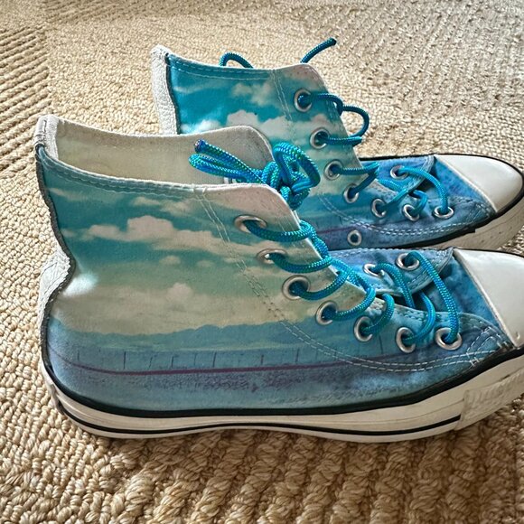 Unique High-tops Converse Women's Size 6 Blue Tones Pattern - Picture 7 of 9